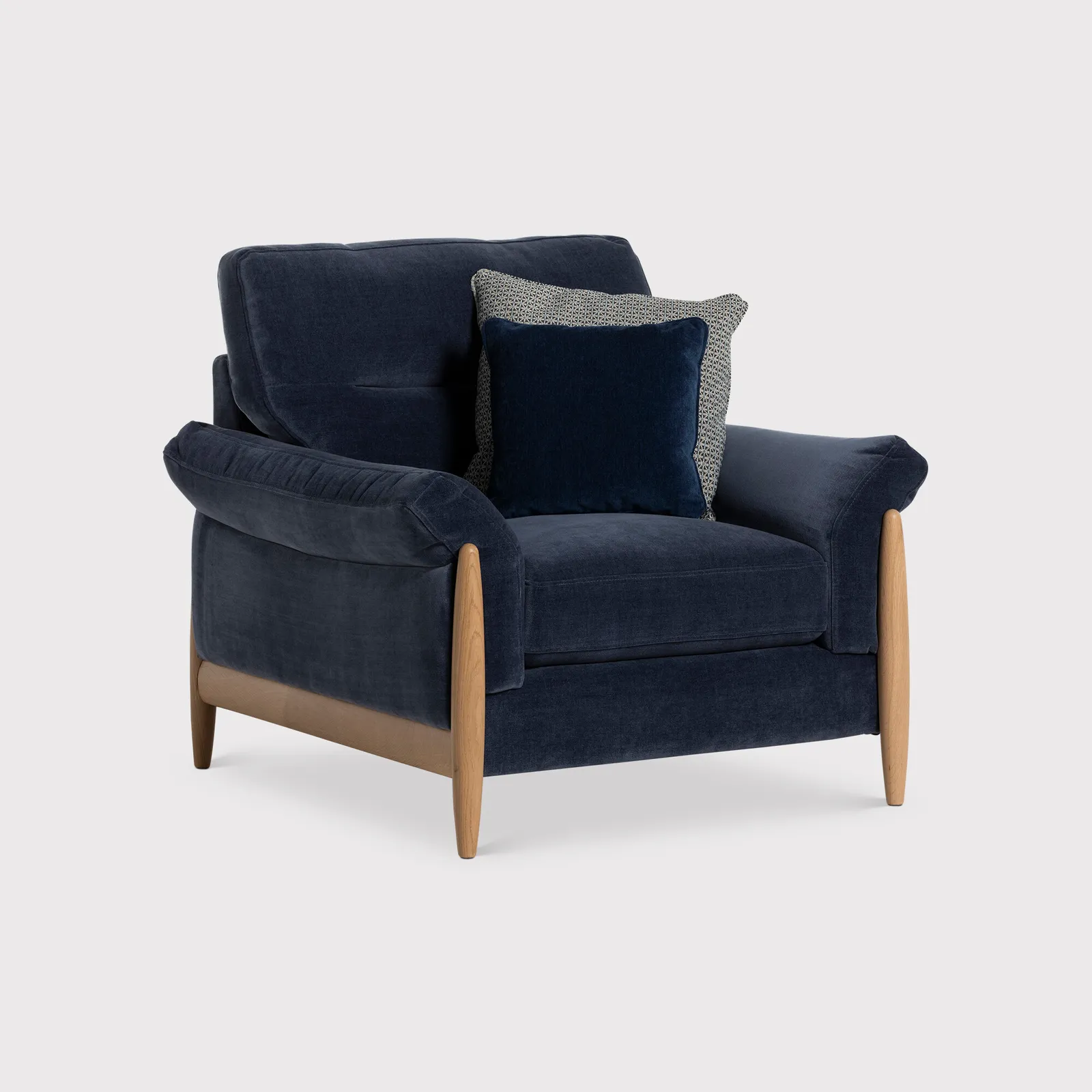 Ercol Clara Armchair, Blue Fabric | Barker & Stonehouse