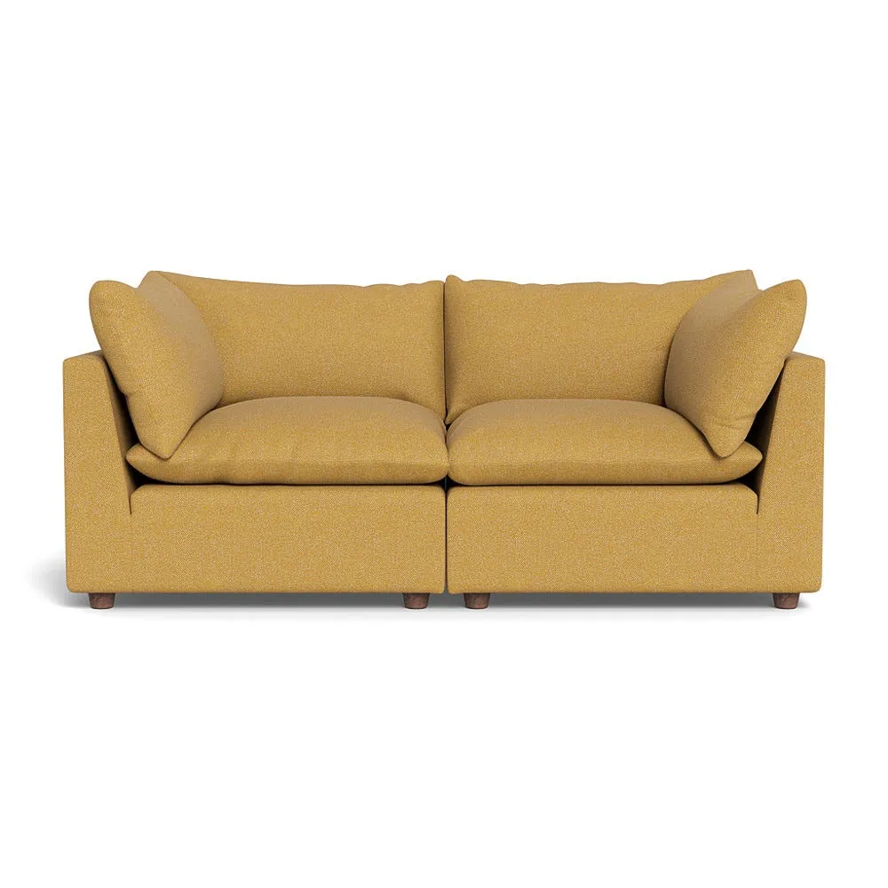 Heal's Astrid 3 Seater Sofa Boucle Tweed Citrine Walnut Stained Beech Feet 1