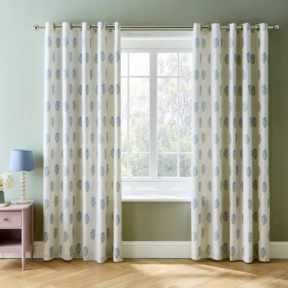 Matilda Frilled Polycotton Blackout Eyelet Curtains 2