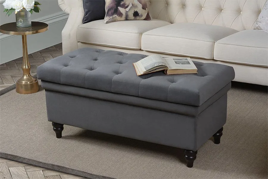 Bursnell  Upholstered Ottoman - Smoke