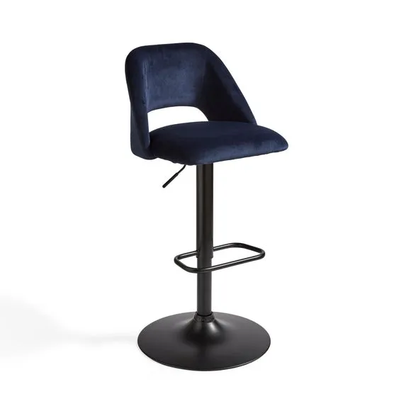 Jonas Adjustable Height Bar Stool, Velvet 5