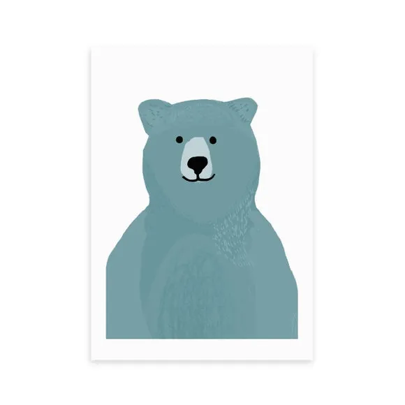 East End Prints Blue Bear Print 2