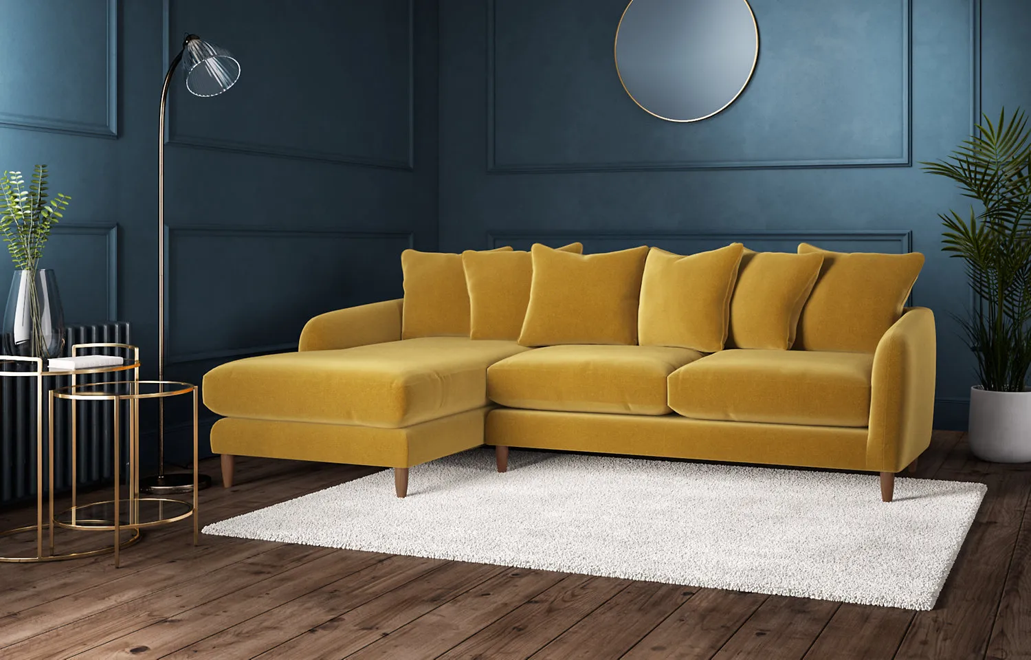 M&S Mia Scatterback Corner Chaise Sofa (Left-Hand)