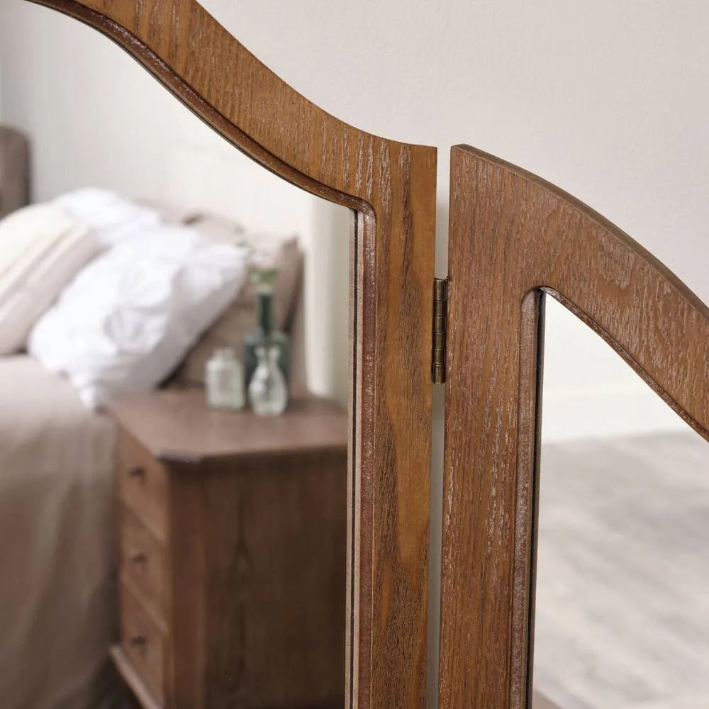Melody Maison Dark Wood Triple Dressing Table Mirror - Ashwell Range in Dark Brown 2