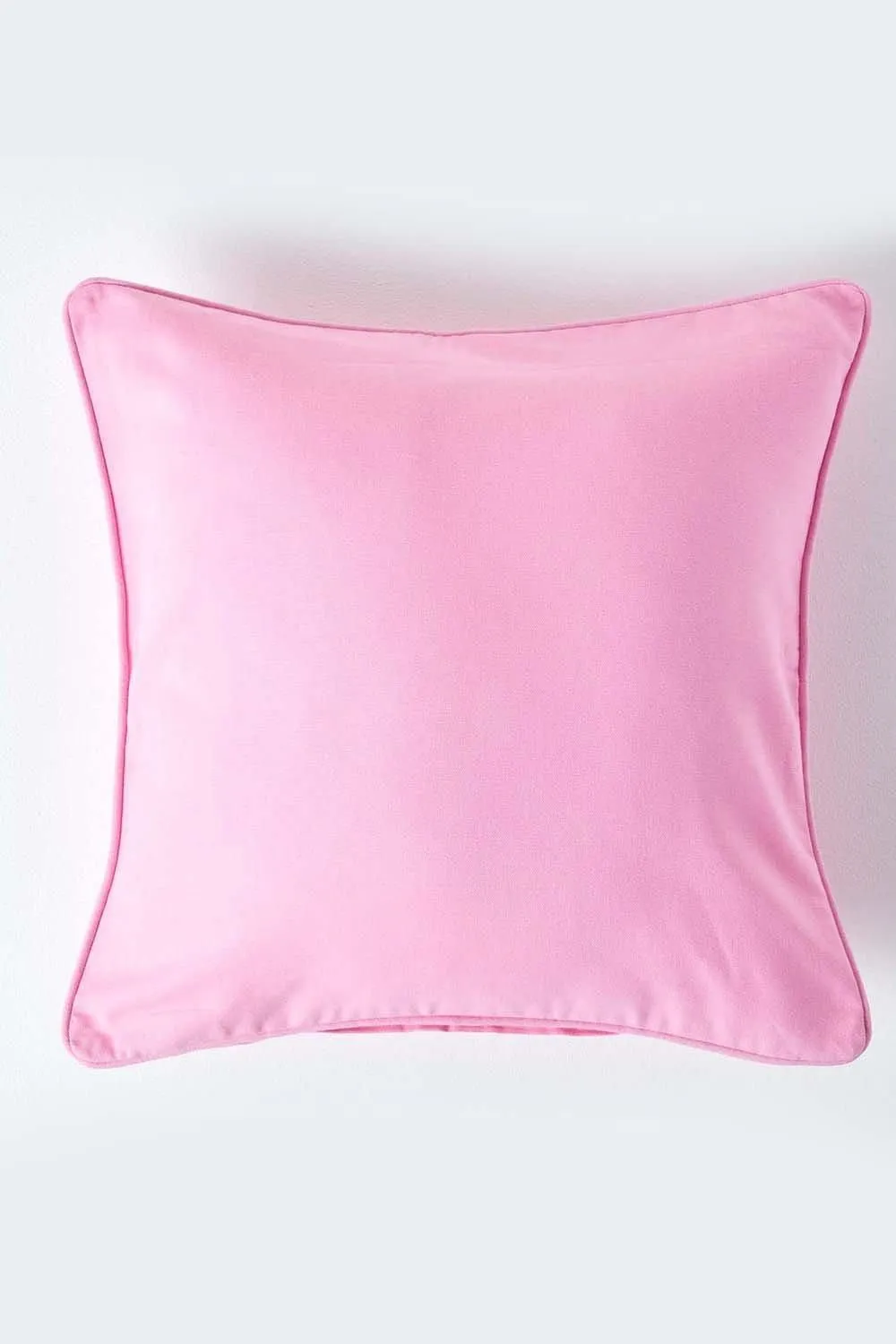 Homescapes Cotton Plain Cushion Cover in Pink 1