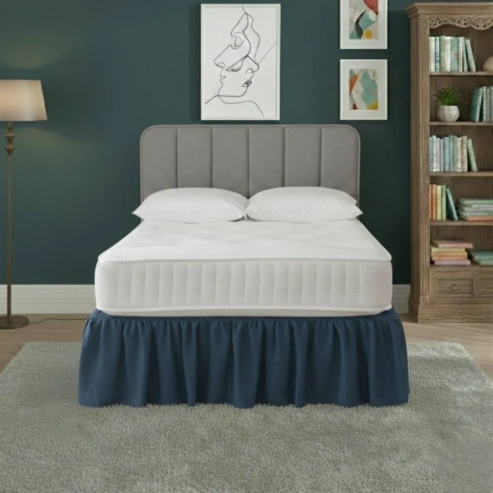 Snug City Base Valance Polycotton Sheet for Divan Beds Easy Care Bed Base Cover in Mid Blue