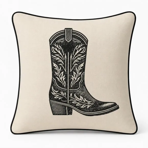 Cowboy Boot Square Cushion 2
