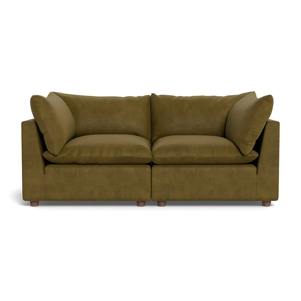 Heal's Astrid 3 Seater Sofa Smart Luxe Velvet Peridot Walnut Stained Beech Feet 1