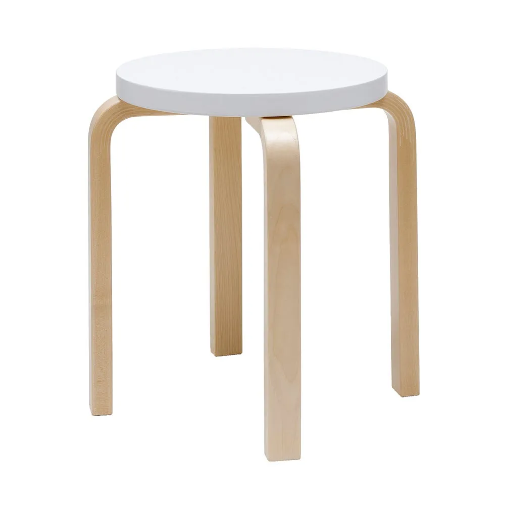 Artek Stool E60 Natural Lacquered Birch White Lacquered 2