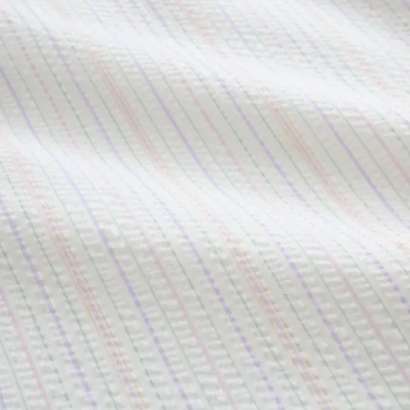 Stripe Frill Seersucker Cotton Duvet Cover and Pillowcase Set 4