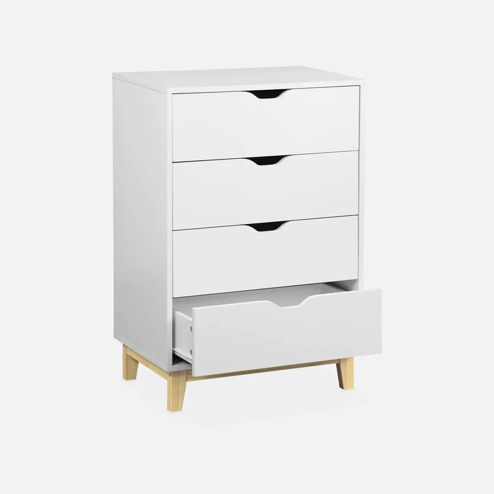sweeek 4-drawer Scandi-style Chest in White 3