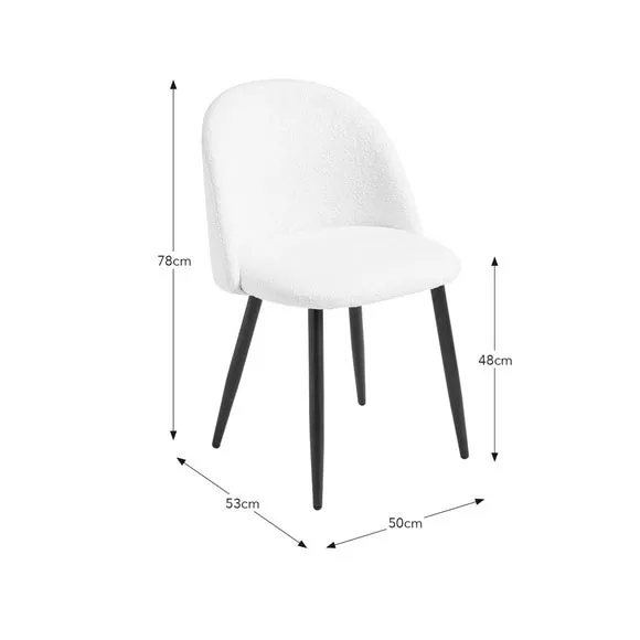 Astrid Dining Chair, Ivory Boucle 6