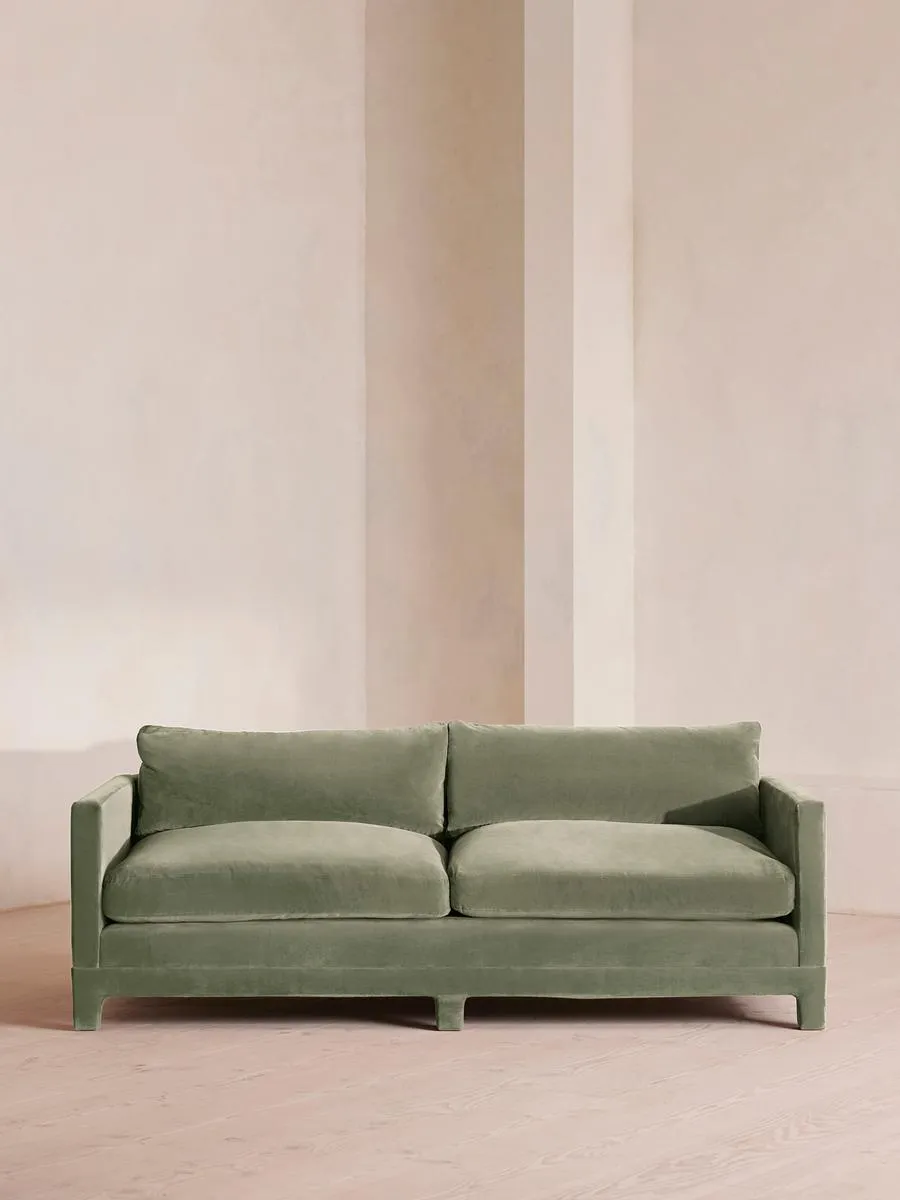 Ashford Three Seater Sofa, Velvet, Seafoam