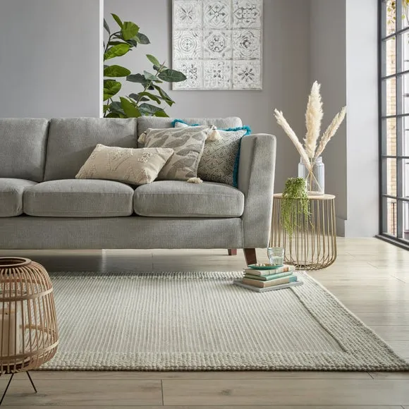 Pebble Wool Border Rug 1
