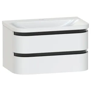 Duarti by Calypso Berrington White Sheen Vanity with Whitley Basin - 800mm