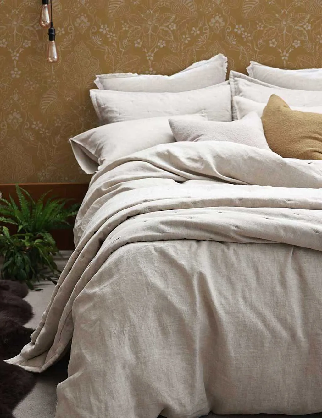 MM Linen Laundered Pure Linen Bedding Set Natural