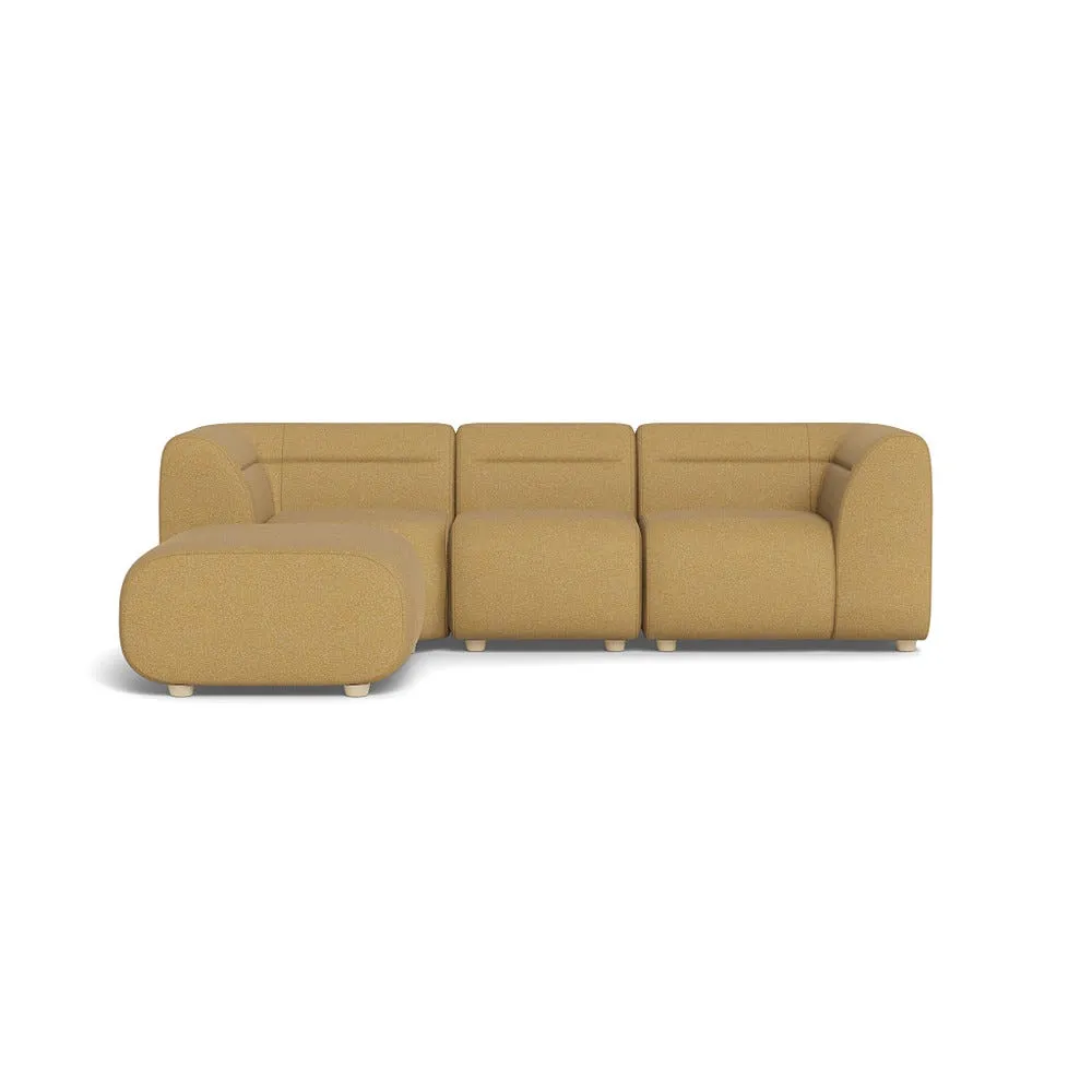 Heal's Lilli Left Hand Facing Compact Corner Sofa Boucle Tweed Citrine Natural Beech Feet 1