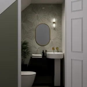 Sensio Archie Brass Pill Shaped Bathroom Mirror - 600 x 400mm 2