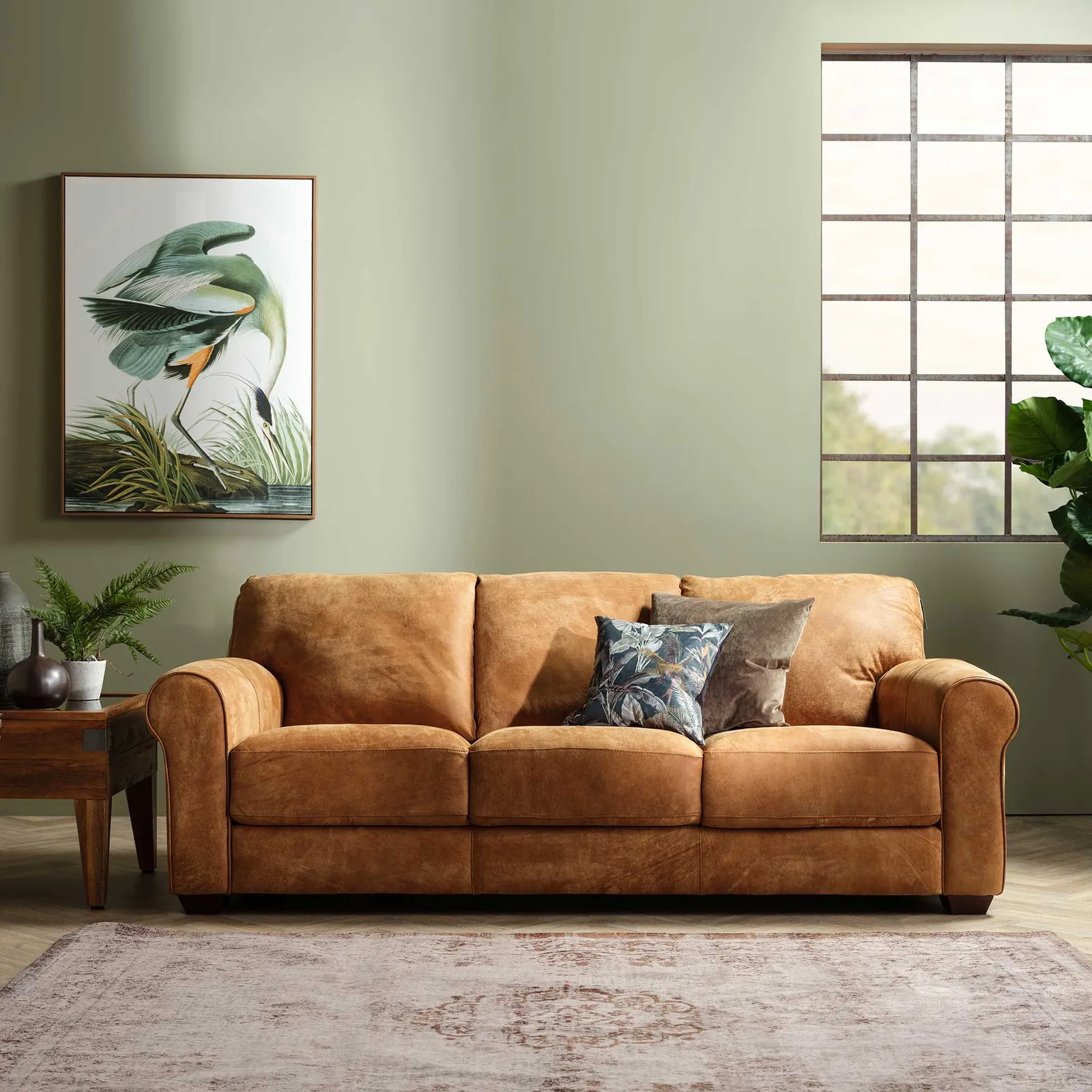 Houston 3 Seater Sofa, Brown Leather | Barker & Stonehouse 2