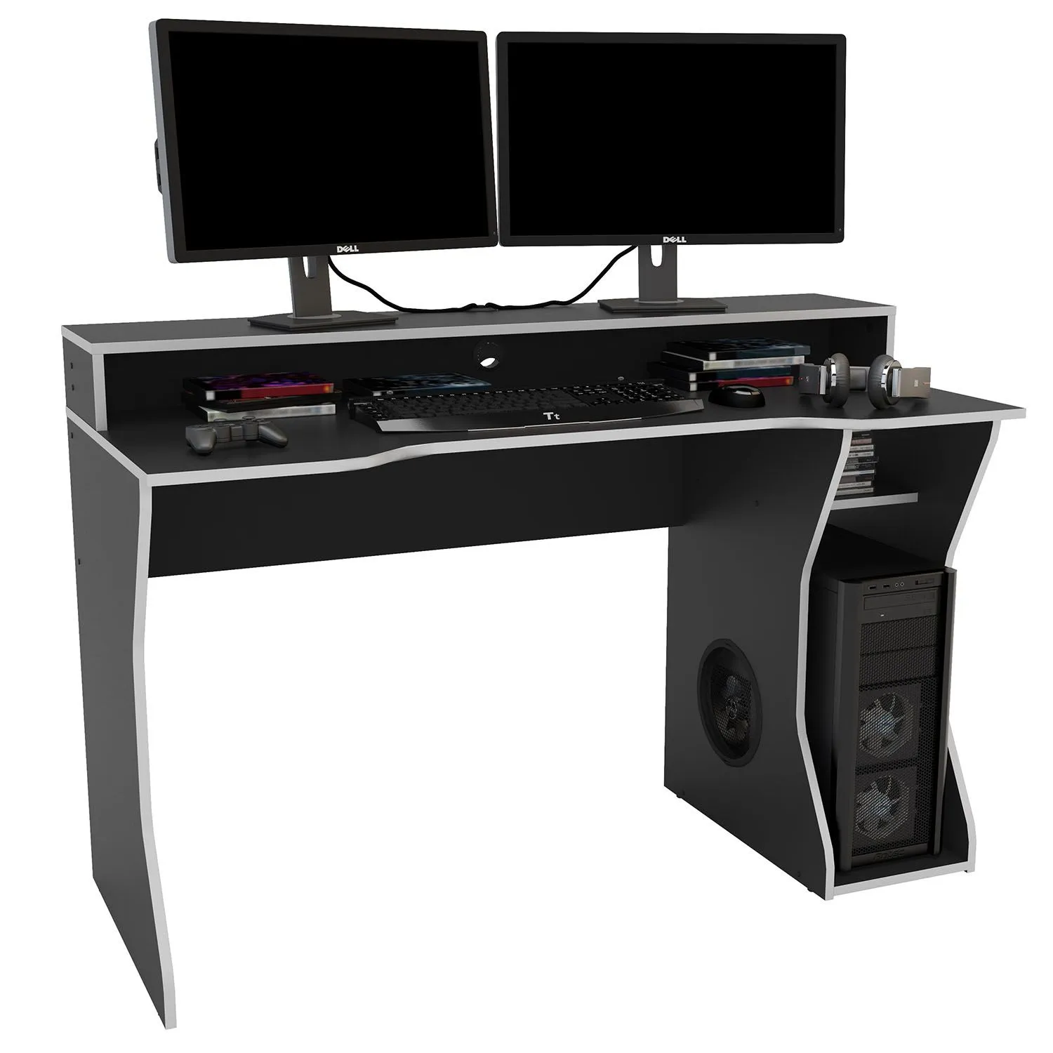 Birlea Enzo Gaming Computer Desk in Silver 4