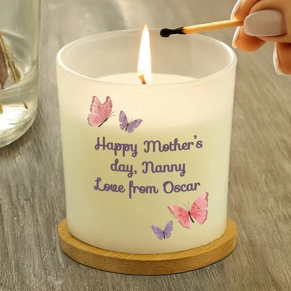 Personalised Butterfly Frosted Candle 2