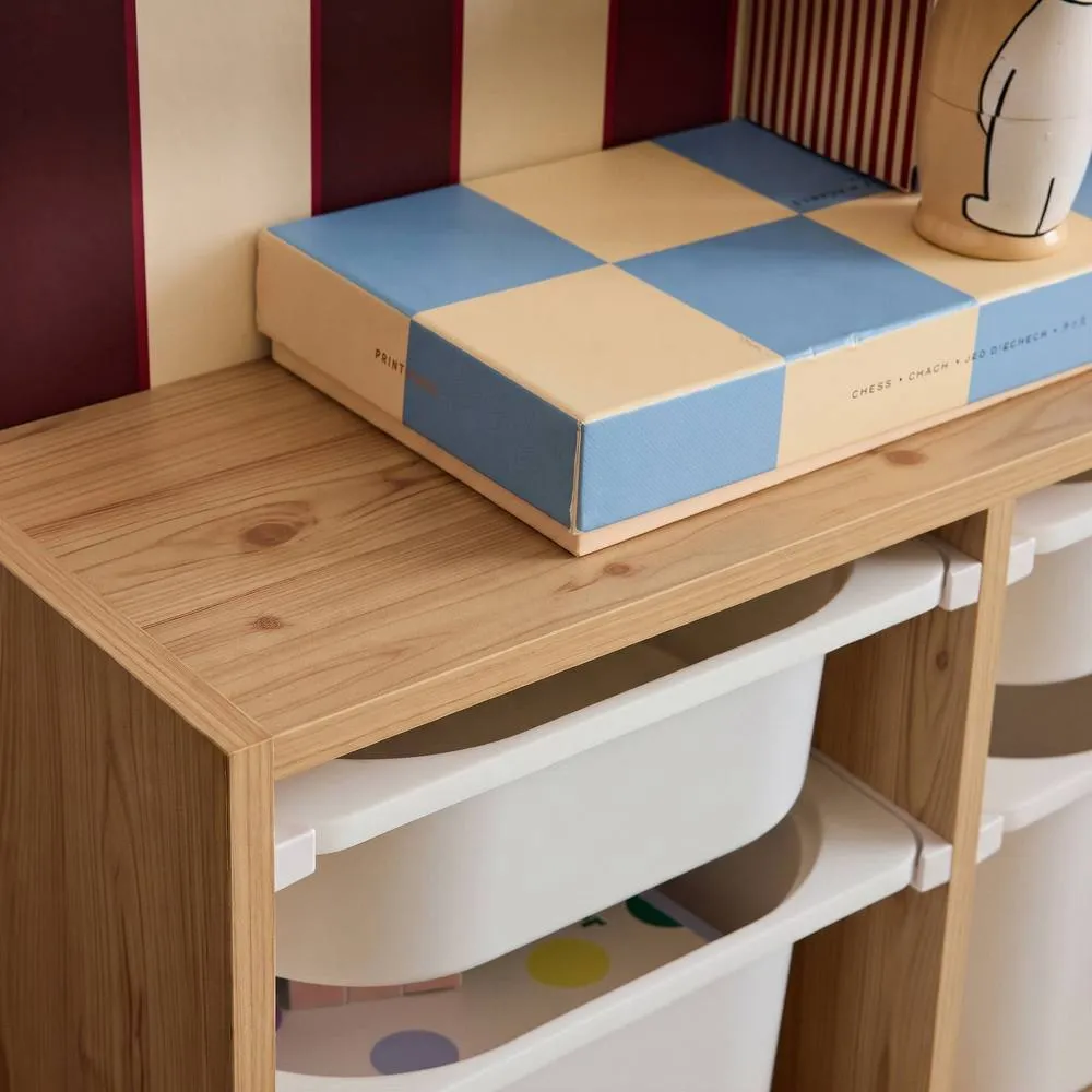 sweeek Children's storage furniture 6 storage bins wood decor in Beige 6