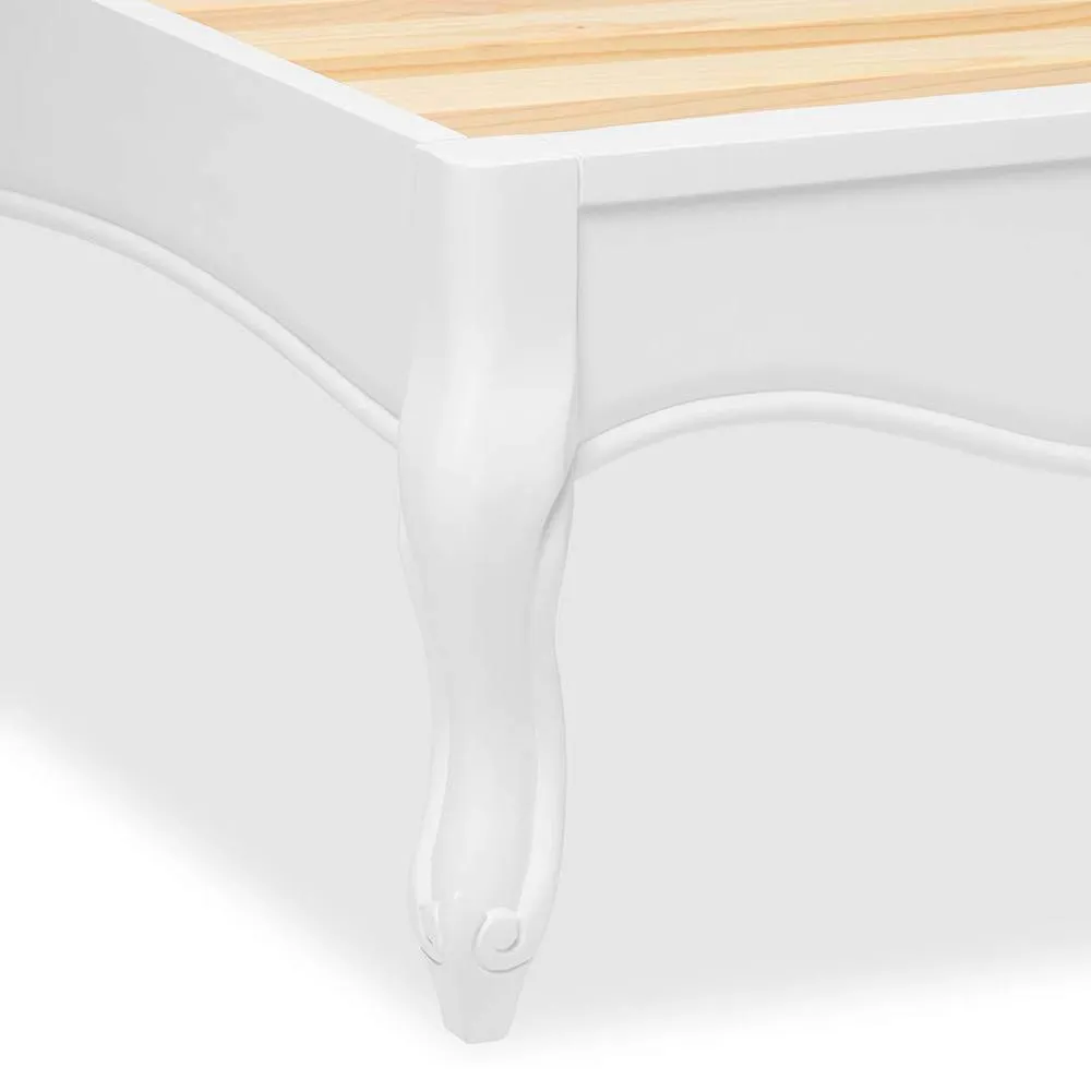 Statement Furniture Juliette French Style 3ft Single Bed with Wooden Headboard in White 5