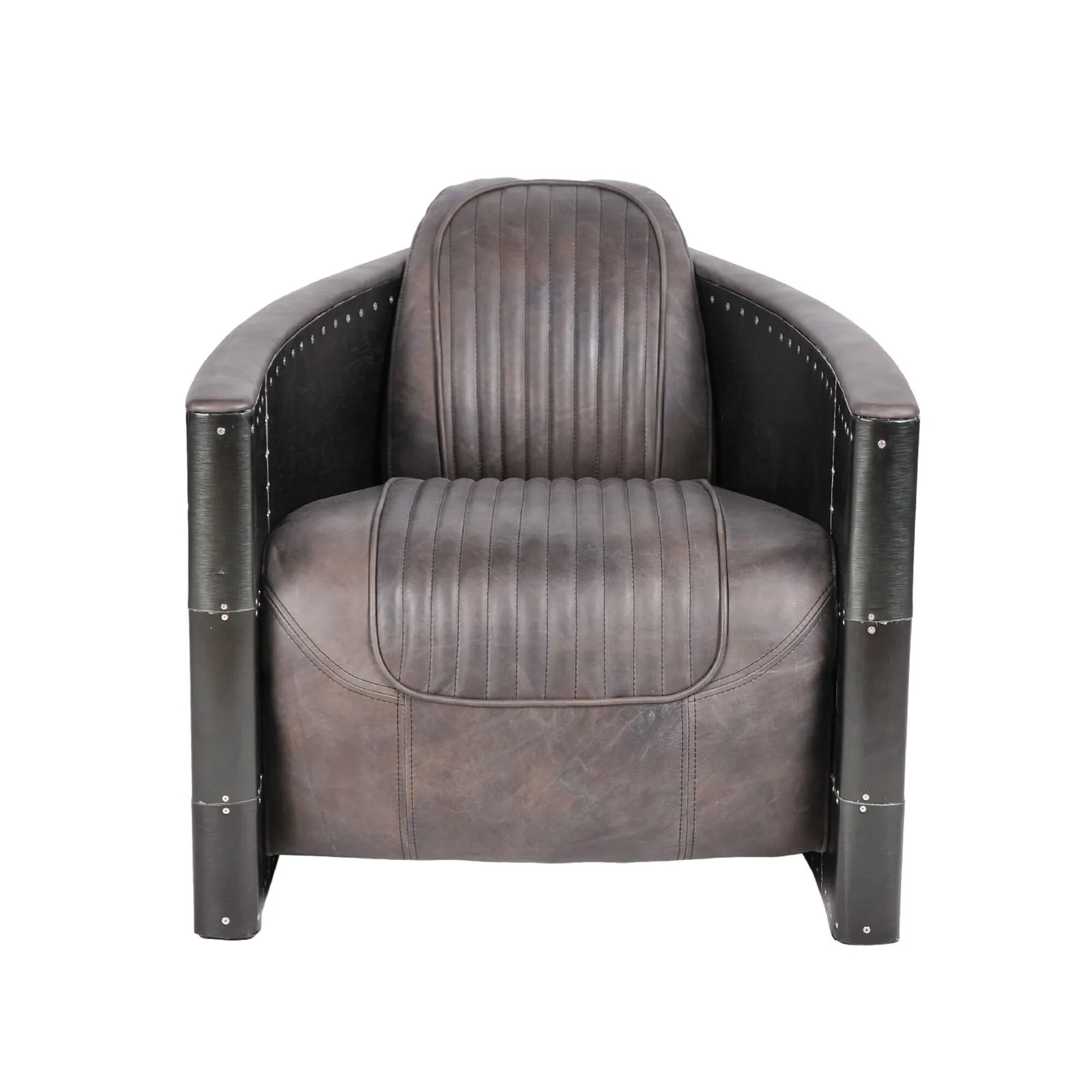 Timothy Oulton Aviator Tomcat Armchair, Black Leather | Barker & Stonehouse 2