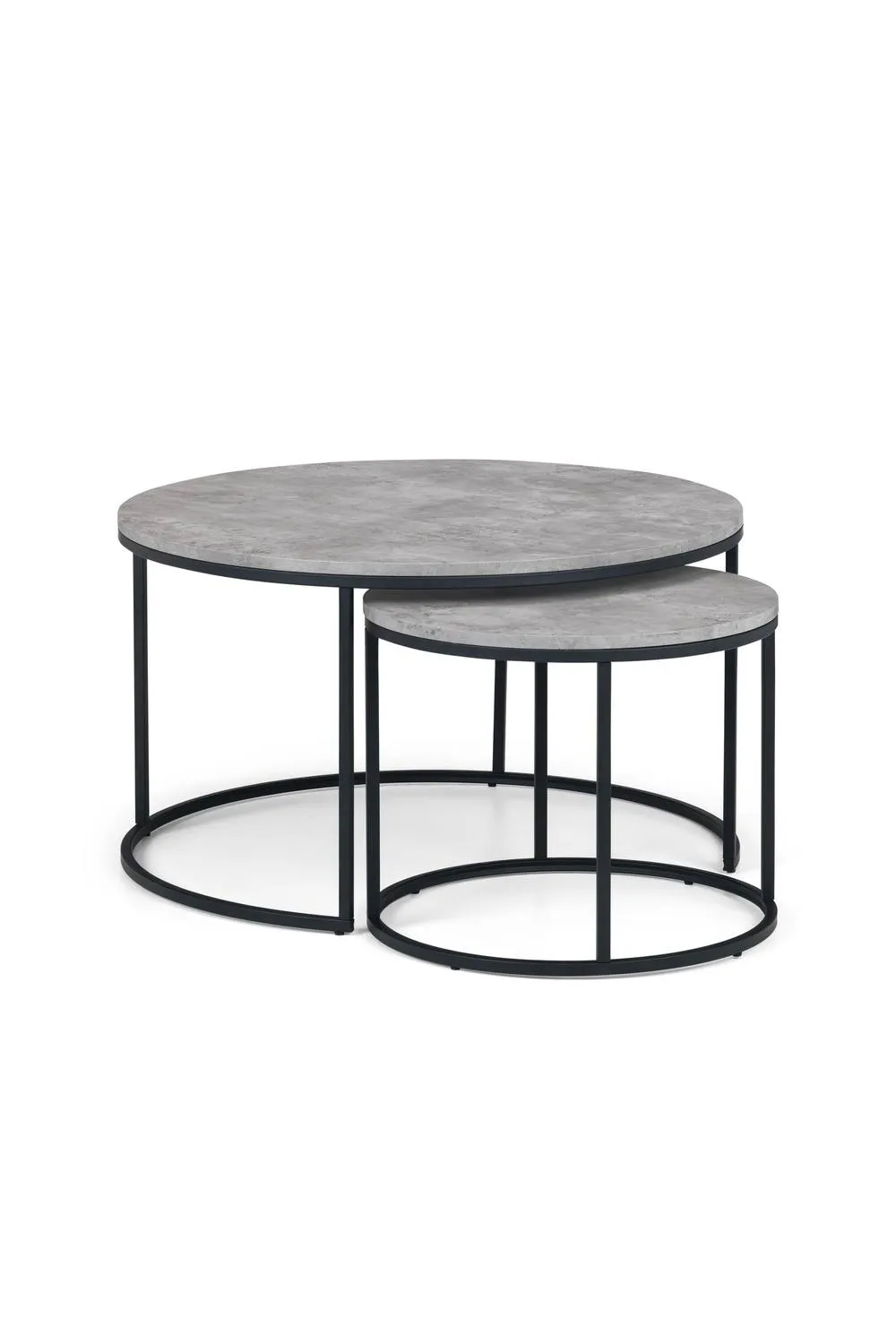Julian Bowen Staten Round Nest of 2 Coffee Tables in Grey 2