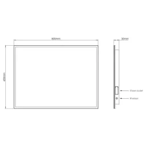 Brisbane Colour Changing Matt Black LED Mirror - 800 x 600mm 2