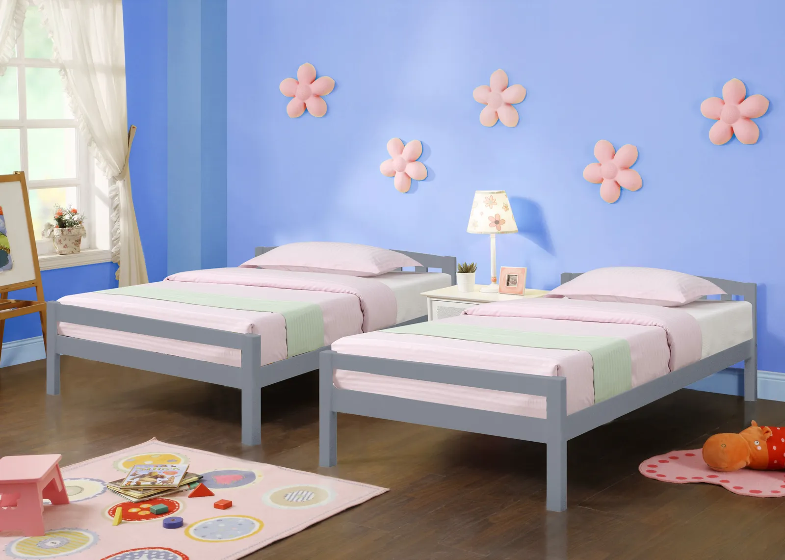 Comfy Living Ltd 3ft Wooden Combination Bunk Bed in Grey 3