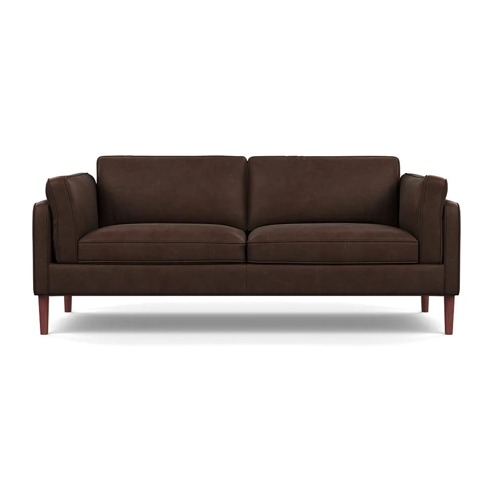 Heal's Sonno 3 Seater Heritage Leather Chestnut 2064 Walnut Feet 1