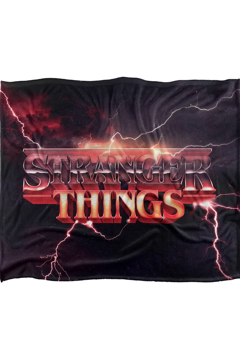 Stranger Things Lightning Logo Super Soft Throw Blanket 152 X 127 Cm