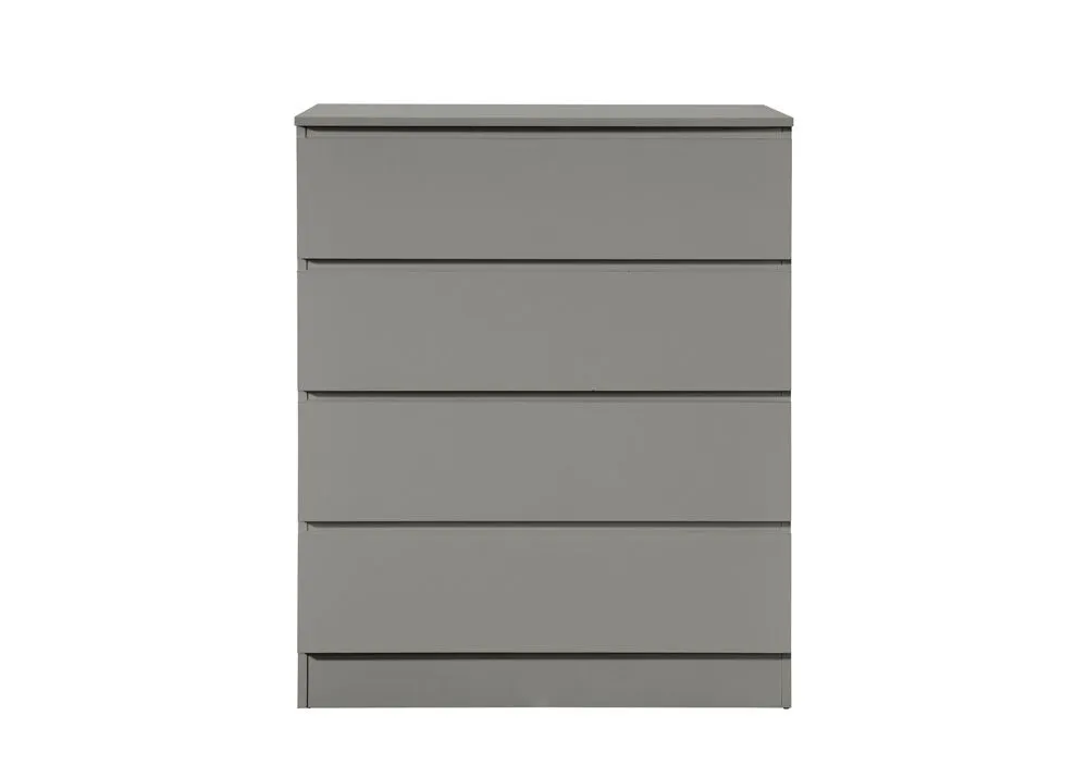 Birlea Oslo 4 Drawer Chest White in Grey 3