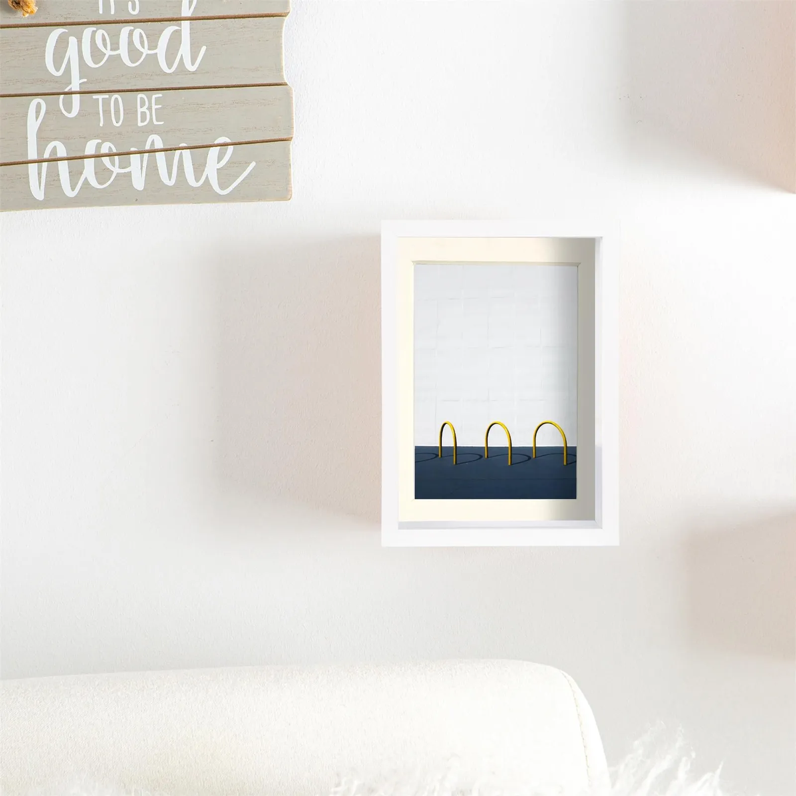 Nicola Spring 5" x 7" 3D Deep Box Photo Frame - 4" x 6" Mount - White in Ivory 6