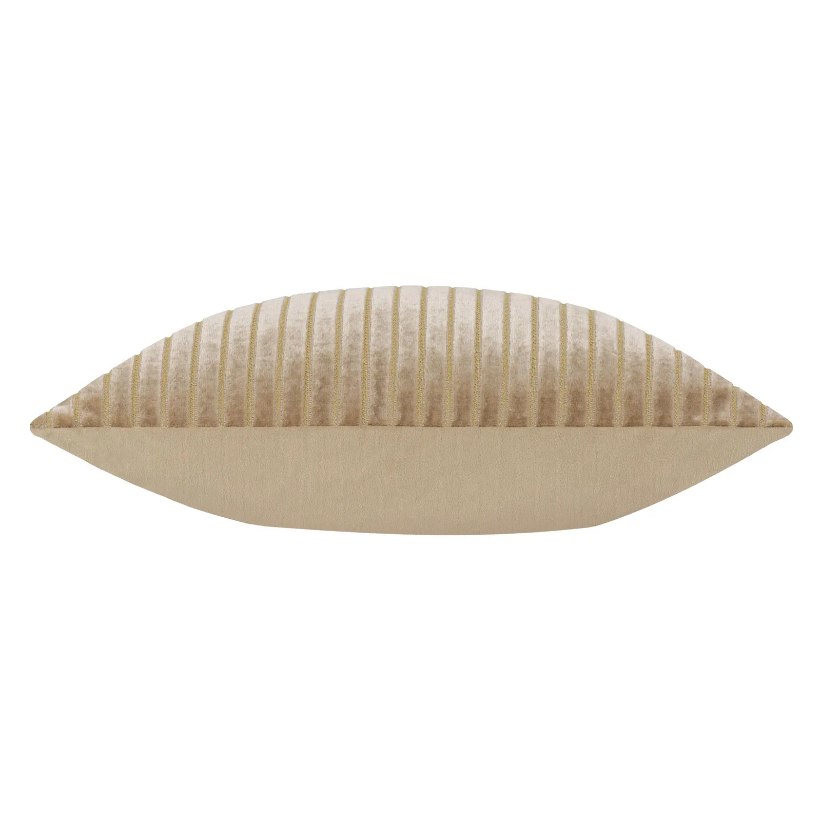 Paoletti Savoy Stripe Velvet Cushion in Beige 4