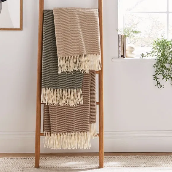 Foxton Herringbone Throw Blanket 130x180cm 3