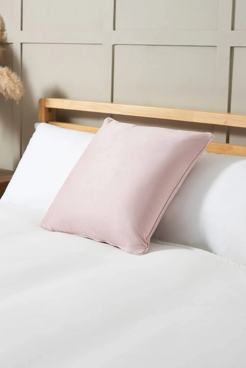 BHS Small Velour Piped Cushion in Pink 1