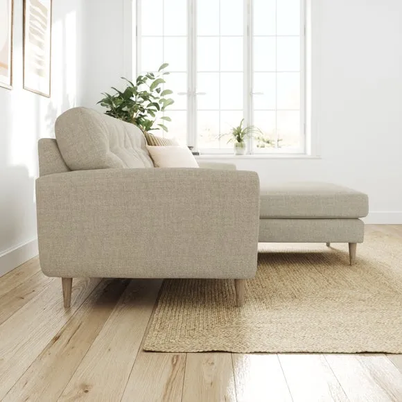 Sven Chunky Tonal Weave Reversible Corner Chaise Sofa 2