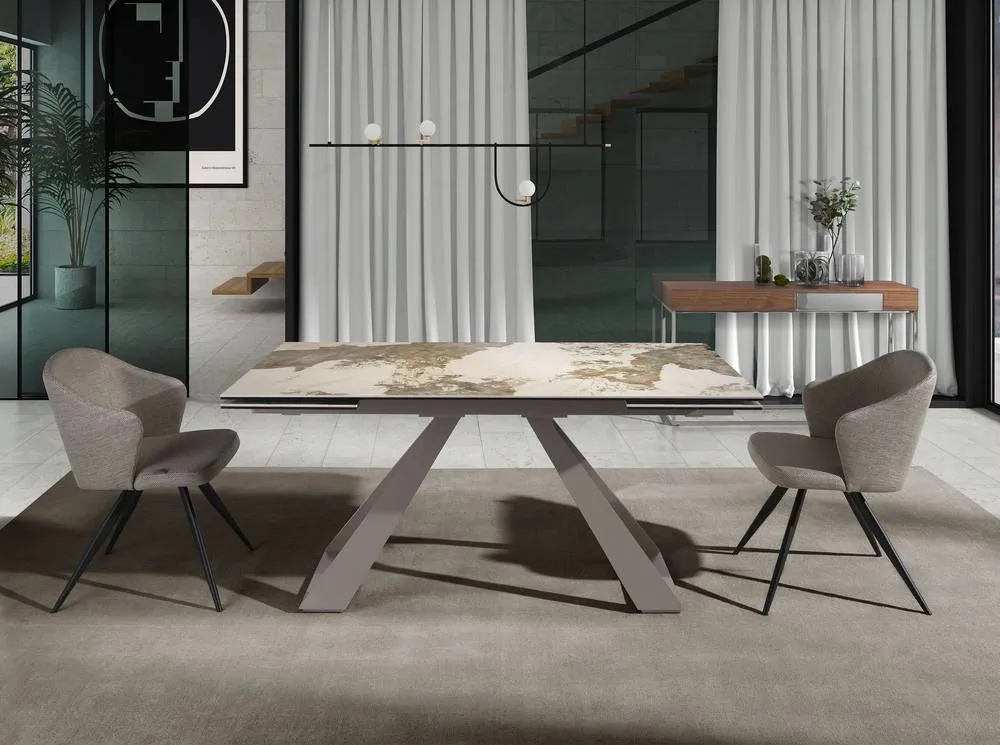 Angel Cerda Rectangular Extendable Dining Table White Porcelain 3