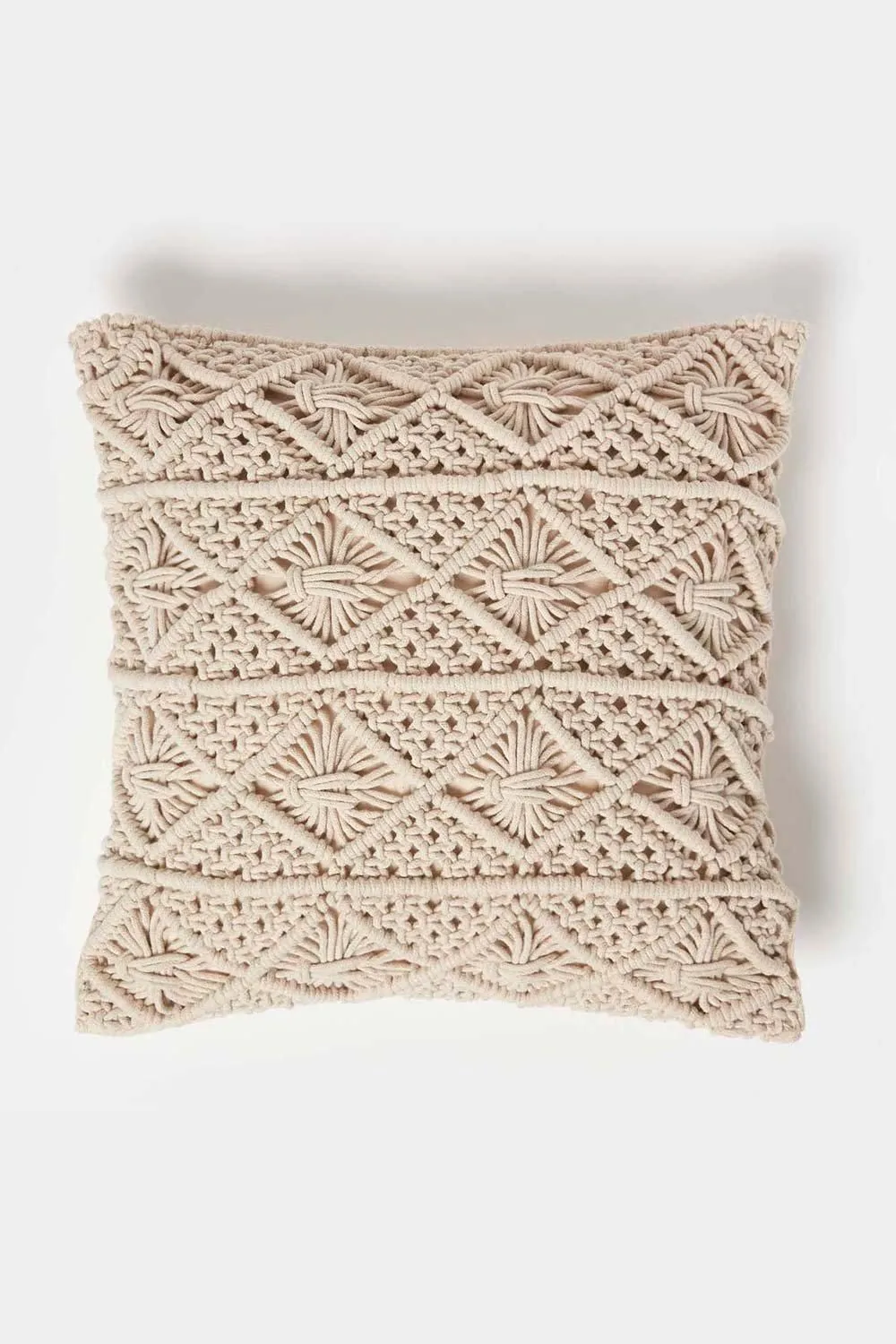 Homescapes Willow Handwoven Natural Macrame Cushion
