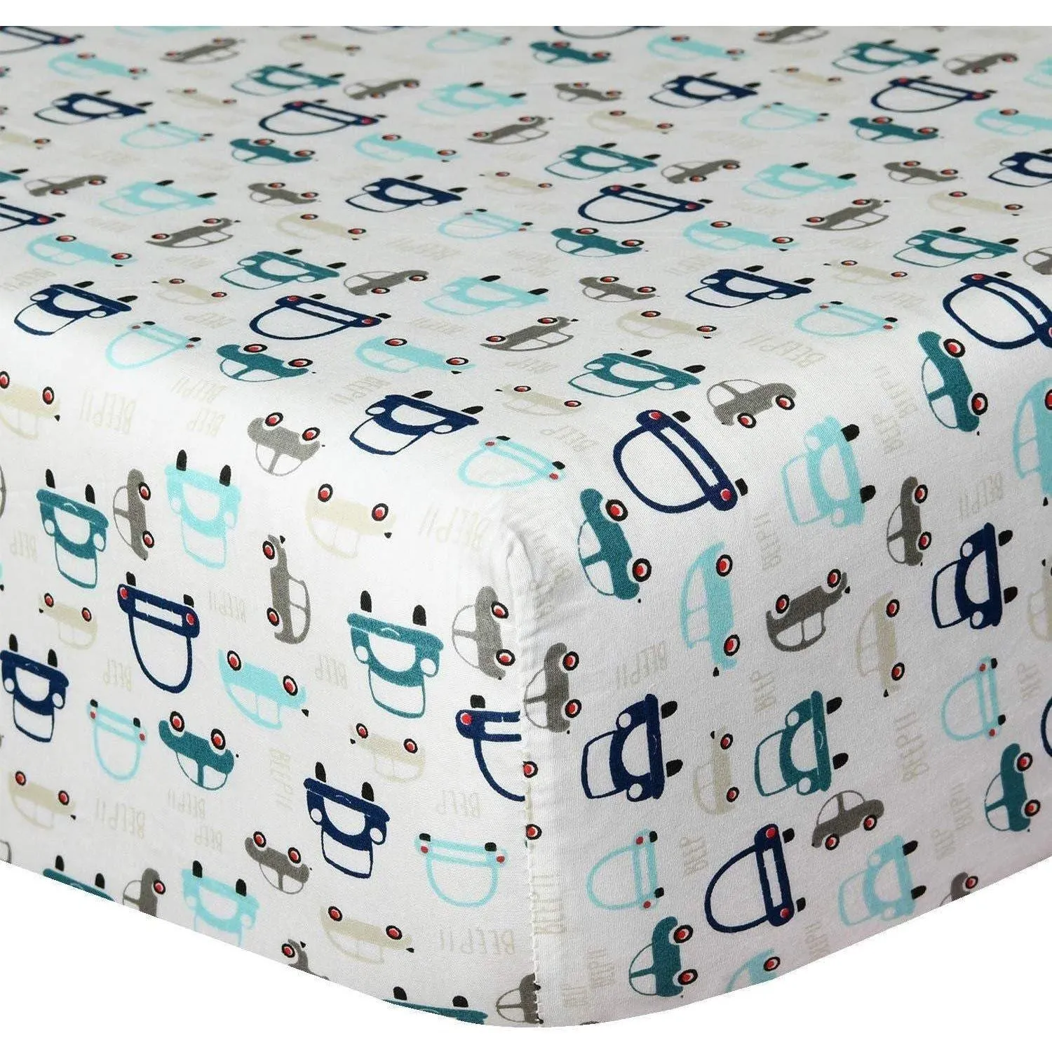 Smart Living Soft & Breathable Nursery Cars Cotton Crib Sheet