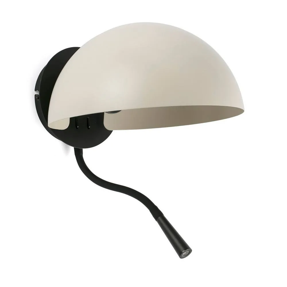 Netlighting Dominica Reading Light Black With Beige Shade
