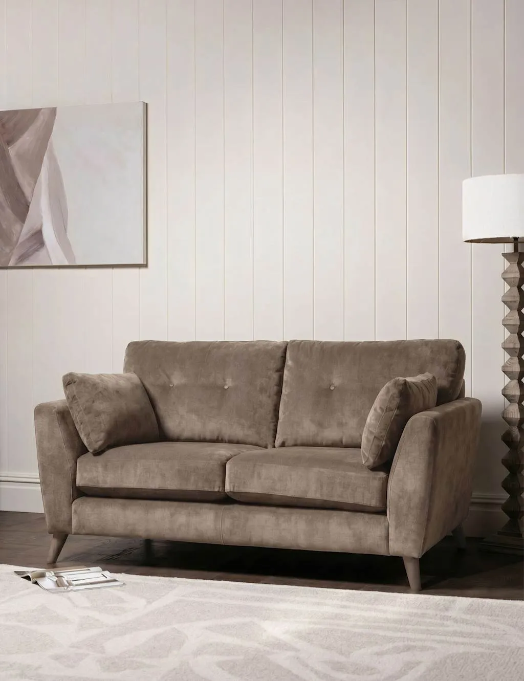 BARKER AND STONEHOUSE Ellis Chenille Medium 2 Seater Sofa Taupe