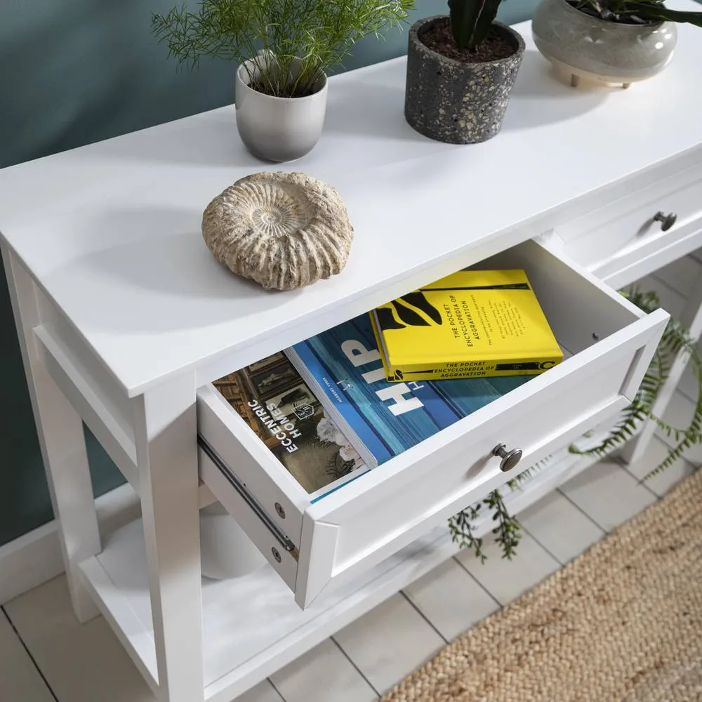 Nöa and Nani Karlstad Console Hallway Table with 2 Drawers in White 4