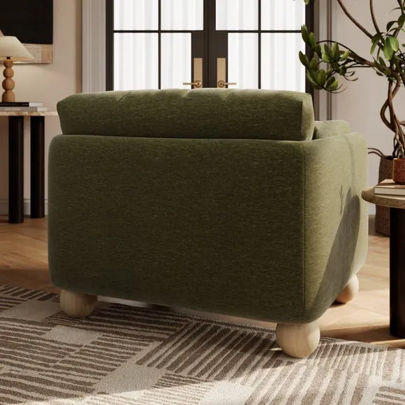 Armitage Chenille Snuggle Chair with Ball Feet 2