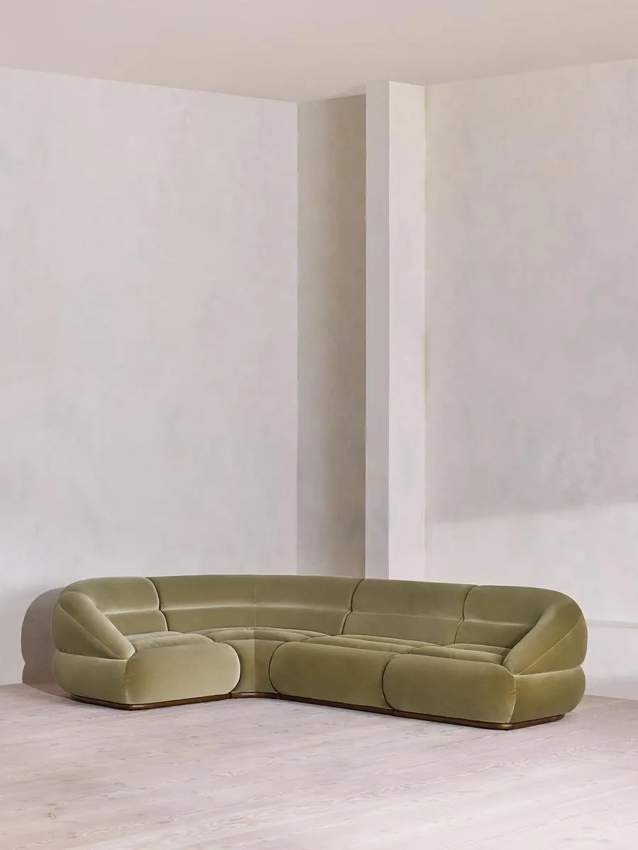 Edison Modular Sofa, L-Shape Sofa, Velvet, Lichen