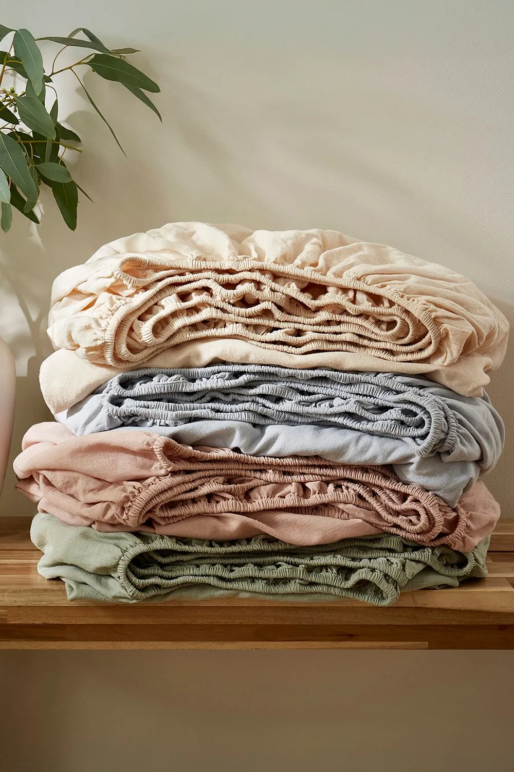 Martex Touch of Linen Fitted Sheet in Pale Blue 6
