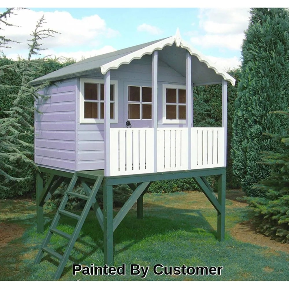 Shires Stork + Platform Playhouse Kid's Wendy House in Brown 2
