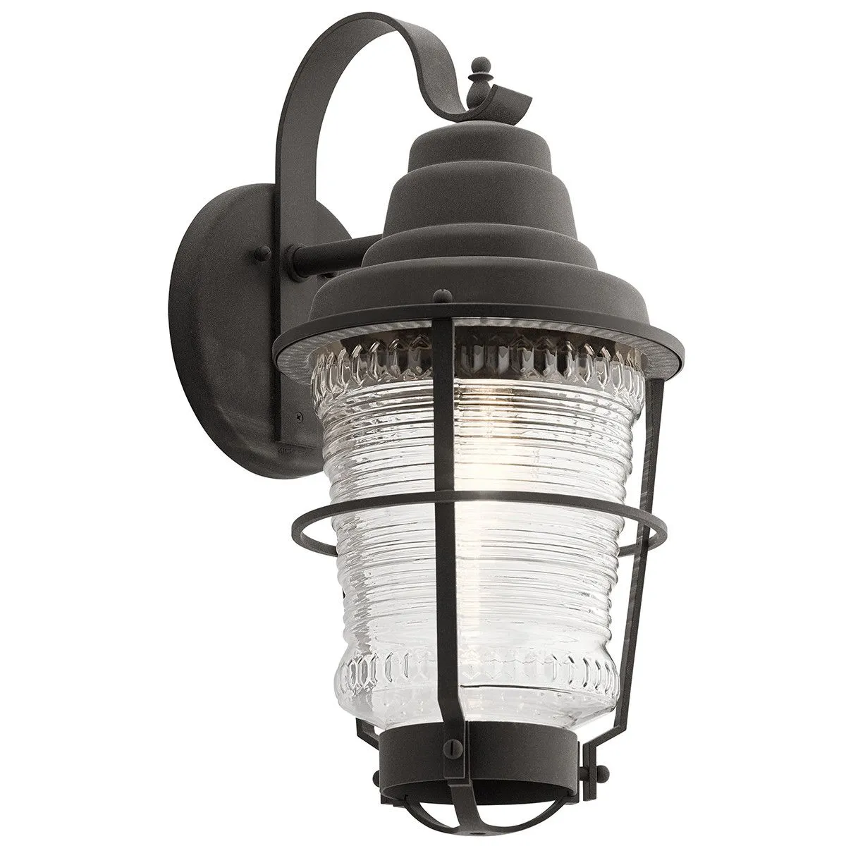 Netlighting Kichler Chance Harbor Outdoor 1 Light Wall Lantern Weathered Zinc IP44 in Grey